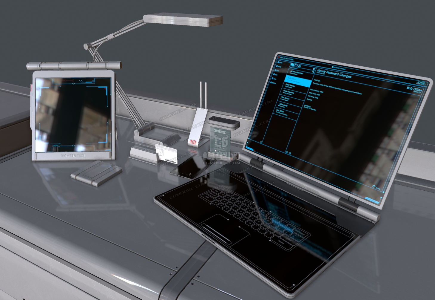 未來已至 高科技電子設備辦公用品的科幻簡約風潮